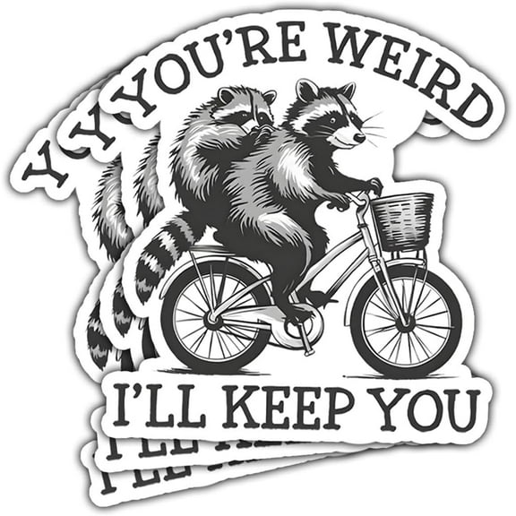 3 Pcs You're Weird I'll Keep Sticker Funny Your Weird I'll Keep You Sticker Opossum & Raccoon You're Weird I'll Keep You Vintage Car Stickers for Laptop Bottle Phone Hard Hat Helmet Gifts 3"x3"