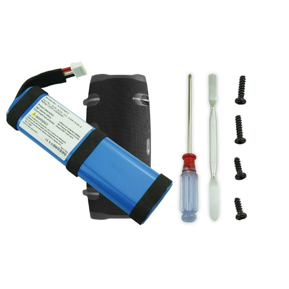 Battery Replacement for JBL Xtreme 2 Xtreme 3 (NOT Xtreme 1) Bluetooth Speaker Waterproof, Fit Battery Part No GSP-2S2P-XT3A   Tool   Screws   Anti Vibration Sponge, Fix Low Dead Power Issue