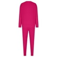 thumbnail image 6 of 2 Piece Sets for Women Solid Color Long Sleeved Pants Set Plus Size Lounge Sets Winter Hot Pink M, 6 of 7