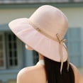 thumbnail image 3 of Women's Hat Bridal Wedding Tea Party Wide Brimmed Summer Sun Hat Ladies Outdoor Elegant Temperament Sun Hat Hat Pack Women's Dress Hats Bonnet 30s Style Hats Women Barrette Hat for Men Pack Hats Women, 3 of 4