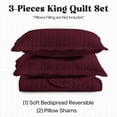 thumbnail image 6 of IR Imperial Rooms 2 Piece Microfiber Quilt Reversible Bedding Soft 1 Bedspread & 1 Pillow Shams Burgundy Color Twin, 6 of 12