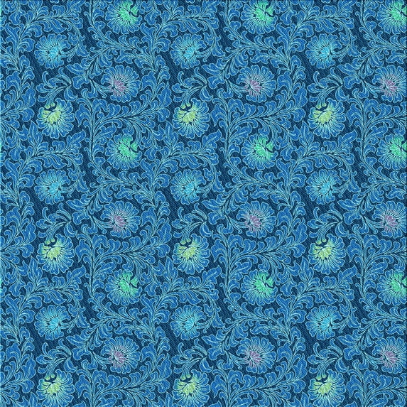 Ahgly Company Indoor Square Patterned Blueberry Blue Area Rugs, 6' Square