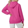thumbnail image 5 of Xudanell Womens Hoodie Cowl Neck Long Sleeve Sweatshirts Fashion Pullover with Drawstring Teen Girls Clothes Hot Pink L, 5 of 6