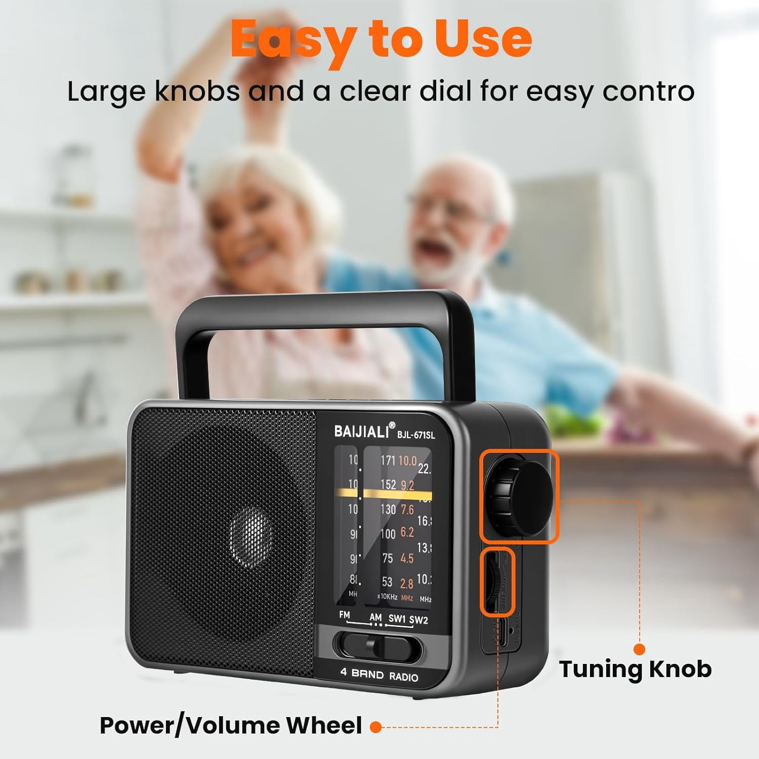 Portable Radio, AM/FM/SW Radio with Loud Speaker, Built-in Rechargeable Battery and USB-C - Emergency Radio for Outdoor, Camping, Travel, Storms and Power Outages