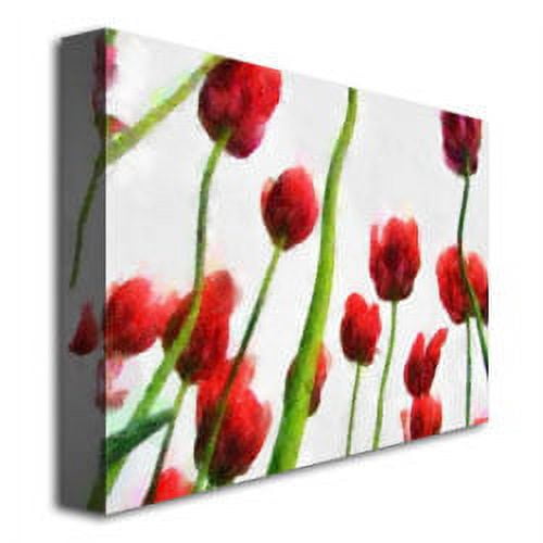 Trademark Global Michelle Calkins "Red Tulips from Bottom Up III" Canvas Art 35" x 47"