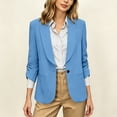 thumbnail image 6 of Women's Solid Blazers For Women Business Casual 3/4 Sleeve Lapel Open Front Suit Jacket Work Blazer With Pockets, 6 of 9