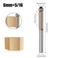 thumbnail image 1 of 6Mm /4In Shank Trim Router Bit 3 Flute Pattern Wood Router Bit With Bearing, 1 of 6