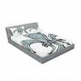 thumbnail image 3 of Ambesonne Retro Fitted Sheet & Pillow Sham Set, Grunge Renaissance, Twinxl, Blue White Black, 3 of 3