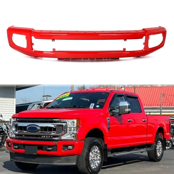 For 2020-2022 Ford F-250 F-350 F-450 Super Duty Race Red Front Bumper Face Bar