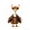 Brown, variant on RUINIXCW Highland Cow Porch Goose Outfit for 23 inch Cement Plastic Garden Holiday Porch Goose Statue Goose Clothes Fall Winter Plush Cow Outfit with Horn Farm Yard Patio Lawn Art Decor (No Goose)