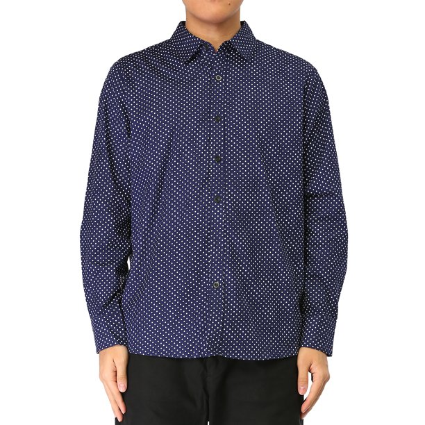 men's long sleeve polka dot shirts