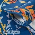 thumbnail image 4 of DriftAway Heather Valance for Kitchen Windows Living Room Bathroom Thermal Insulated Farmhouse Rod Pocket Window Valances with Floral Botanical Patterns 52Wx18L Navy Blue Gold Rust 1 Pack, 4 of 8
