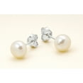 thumbnail image 6 of Elegant Round Fuax Pearl Sterling Silver Post Earrings-7mm, 6 of 7