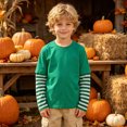 thumbnail image 3 of Fozruso Boys Striped Long Sleeve T-Shirts Casual Round Neck Pullover Tee Shirt Tops Fall Outfits, 3 of 7