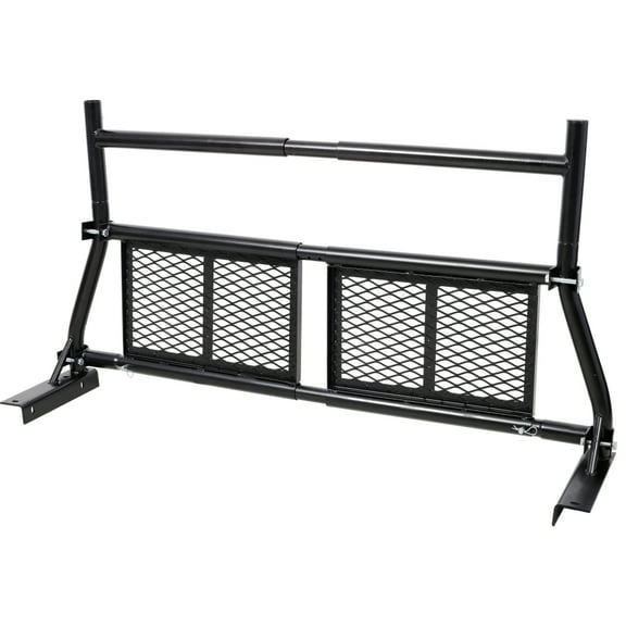 Pickup Truck Headache Rack,Adjustable Steel Truck Back Rack Mesh Window Protector Head Frame Bed,Black