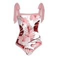 thumbnail image 3 of MKLEKYY Trajes De Baño Mujer 2 Piezas Women 1 Piece Swimwear+1 Piece Cover Up Two Piece Vintage Print Swimsuit Monokini Bikini 2 Piece Swimsuits Two Piece Tankini Set 1565, 3 of 4