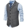 thumbnail image 4 of Aueoeo Men's Formal Dress Vests Casual Summer Beach Suit Vests Business Slim Fits Waistcoat Herringbone Party Vests, 4 of 8