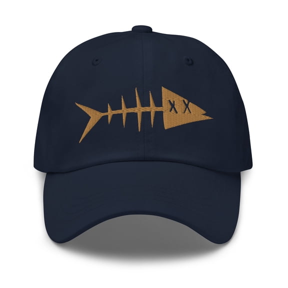 Clishirt Adult Embroidered Old Gold Fish Adjustable Navy Classic Dad Hat