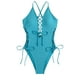 thumbnail image 1 of Trajes de baño de una pieza para mujer, bikinis sin espalda con tirantes ajustables a la moda de color sólido para mujer, traje de baño para mujer, 1 of 5