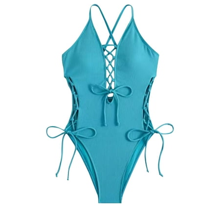 Cheeky High Cut One Piece Swimsuit Women Womens Swimsuits Tankini Womens Swimwear Bikini Summer Bathing Suits for Women High Waisted Bathing Suit Set