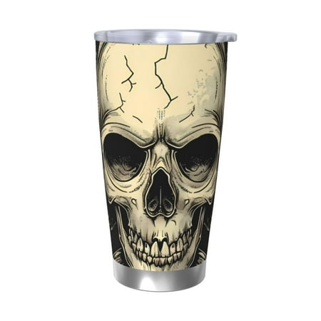 

Junzan Gothic Winged Skull for 20oz Stainless Steel Insulated Car Cup with Spillproof Lid - Insulated Coffee Mug Thermal Cup-Without Straw