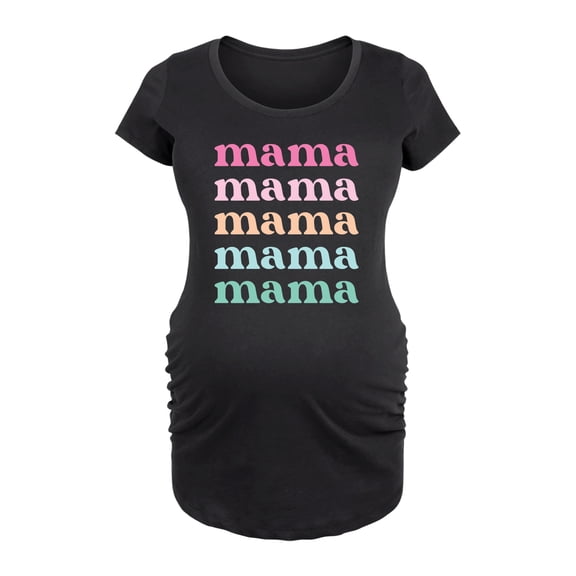 Instant Message - Colorful Stacked Mama - Women's Maternity Scoop Neck Graphic T-Shirt