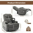 thumbnail image 4 of BouPower 360° Swivel Recliner Chair with Massage and Heat, Glider Rocker Reclining Lounge Chair - Padded Fabric Single Seater for Living Room, Bedroom, Nursery, Brown/Coffee/Grey, 4 of 8