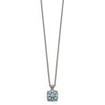 thumbnail image 3 of Auriga 925 Sterling Silver 6x3 mm with 14K Accent Antiqued Diamond and Marquise Blue Topaz Necklace for Women 18", 3 of 6