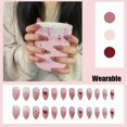 thumbnail image 4 of Uñas postizas HUOGUO Pearl Wear Long Fashion con pegamento, 24 unidades, 4 of 4