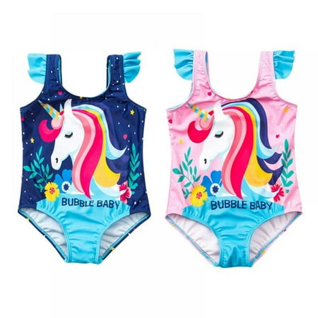 

URMAGIC Baby Girls Swimsuit Ruffles Bathing Suits Cute Beach Sport Swimming Backless Summer One Piece Swimwear 1-6 Years