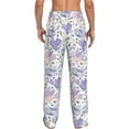 thumbnail image 3 of Picia Lavender Flowers Mens Soft Woven Cotton Elastic Waistband Sleep Pajama Pant Lounge Sleep Pant With Pockets And Drawstring-Medium, 3 of 9