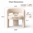 thumbnail image 4 of KOSSMAI Modern Barrel Accent Dining Chair – Upholstered Curved Back Armchair with 3-Leg Design, No Assembly, Soft Velvet Fabric – for Living Room, Bedroom, Dining or Office Seating (Beige), 4 of 6