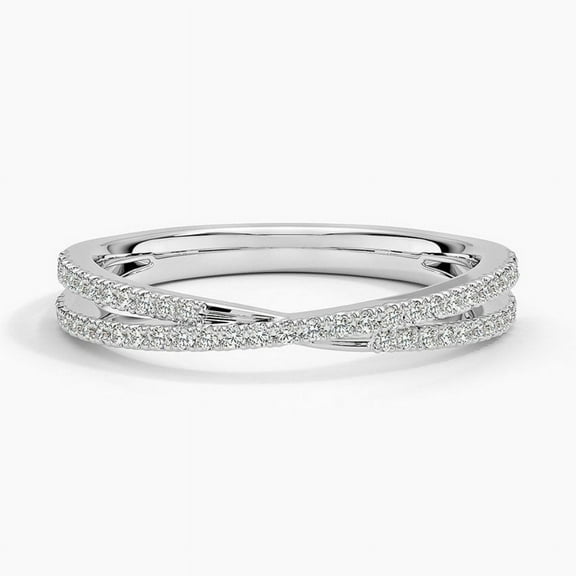Dash Jewel Silver 14K White Gold Over Rings - Brilliant 2.2 Ct Round Cut Lab Created Simulated Diamond Rings for Her - Twisted Shank Half Eternity Bands for Sister - Party Wear Bands for Women's
