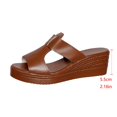 thumbnail image 4 of Mujeres Más Tamaño Vestidos de Verano Doble Correa Cuña Tacón Sandalias Casual Versátil Aumento de la Altura Zapatos Primavera, 4 of 9