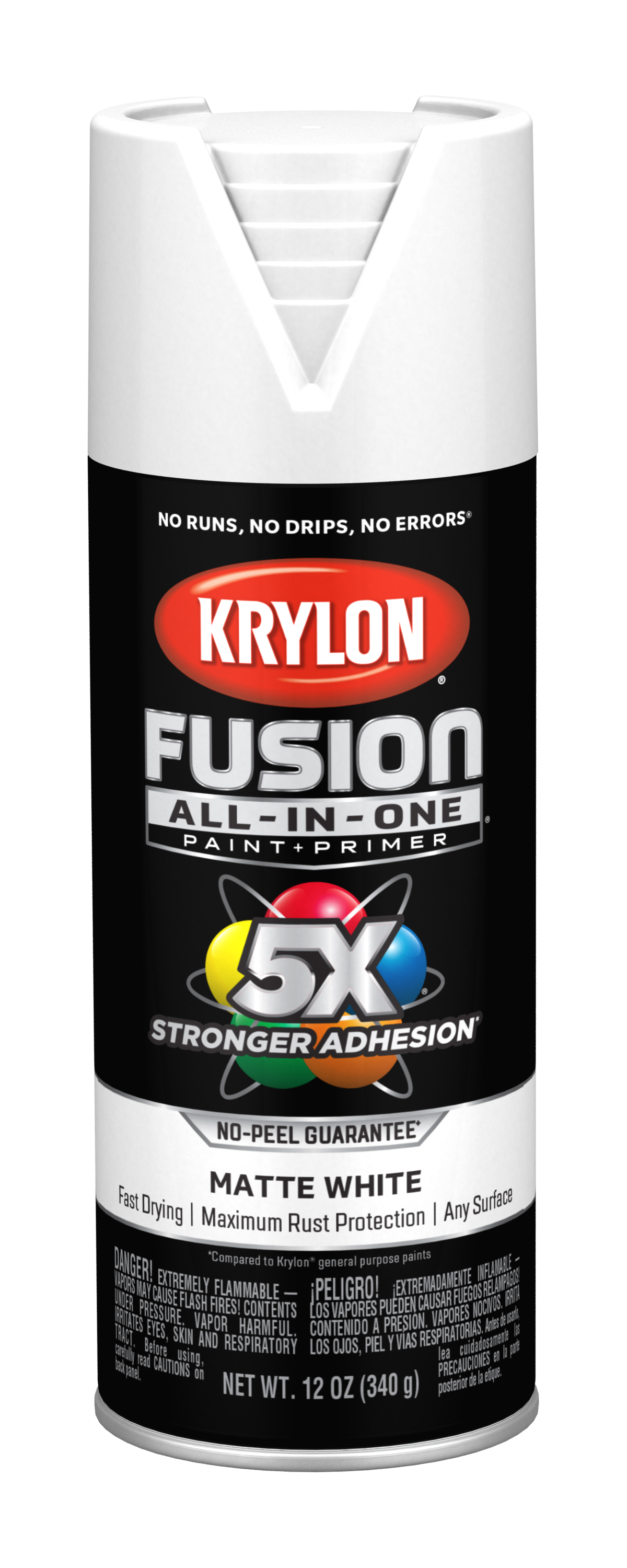 Krylon Fusion All-In-One Spray Paint, Matte, White, 12 oz.