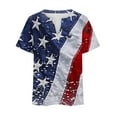 thumbnail image 4 of Virmaxy Womens 4th of July Shirts Independence Day Plus Size V-Neck Short Sleeve T-Shirt Casual Printed Top Short Sleeve V-Neck Top/Shirt Blue-3 Xxl, 4 of 5