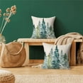 thumbnail image 2 of Watercolor Dark Green Tree Pillow Covers 18X18 Set of 2, Nature Themed Christmas Throw Pillow Covers Rustic Forest Pillowcase Decor for Indoor Outdoor Home Sofa Bedroom Living Room, 2 of 6