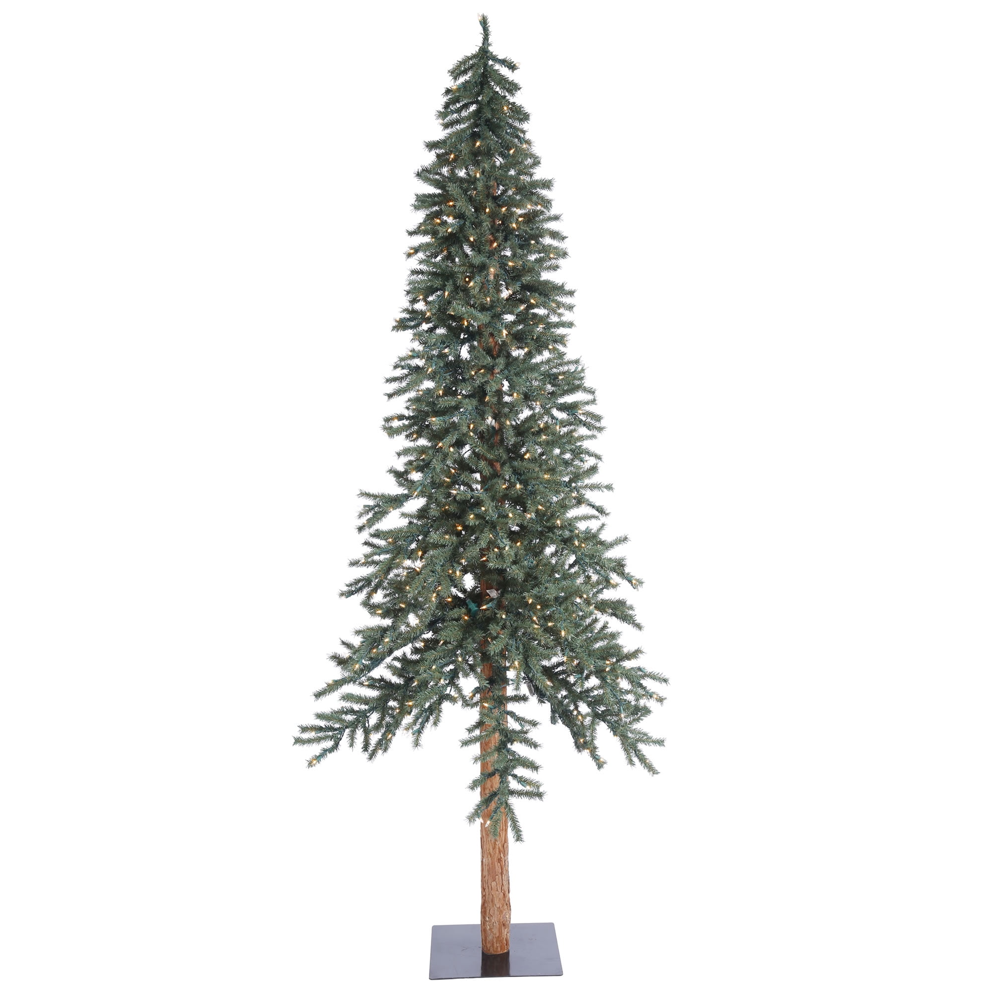 Vickerman Artificial Christmas Tree 8'x50" Natural Bark Alpine Duralit 400 Clear Lights