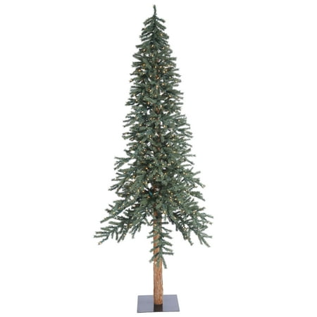Vickerman 8 Natural Bark Alpine Artificial Christmas Tree Warm White Dura-lit LED Lights