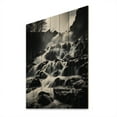 thumbnail image 2 of Designart "Cascading Harmony in Monochrome Waterfall II" Landscapes Print on Natural Pine Wood, 2 of 5