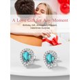 thumbnail image 4 of FOCALOOK Turquoise Pear Cut Stud Earrings for Women 925 Sterling Silver Cubic Zirconia Small Tiny Earrings Daughter Girlfriend Mothers Day Birthday Jewelry Gifts, 4 of 8