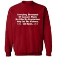 thumbnail image 2 of OXI Crewneck Sweatshirt - Innocent Plants Are Killed,Basic Casual Sweatshirts for Men's and Women Fleece Sweatshirt Long Sleeve- Antiquee Cherry Small, 2 of 2