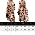 thumbnail image 2 of Vestido Vestido elegante estampado Estilo casual Vestido largo plisado de mujer Traje diario de gasa Cgtredaw Marrón T L para Mujer, 2 of 6