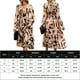 thumbnail image 2 of Vestido Vestido elegante estampado Estilo casual Vestido largo plisado de mujer Traje diario de gasa Cgtredaw Marrón T L para Mujer, 2 of 6