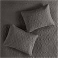 thumbnail image 5 of JERFIT Queen 3-Piece Antimicrobial Bedspread Set with Shams, Split Corner Pleated Quilted Coverlet, Dark Grey Microfiber, 5 of 9