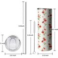 thumbnail image 5 of 20oz Pioneer Flower Floral Print Pattern Skinny Tumblers Stainless Steel Tumbler with Lid and Straw,Vacuum Insulated Double Wall Travel Tumbler Cups with Cleaning Brush for Coffee,Tea, 5 of 6