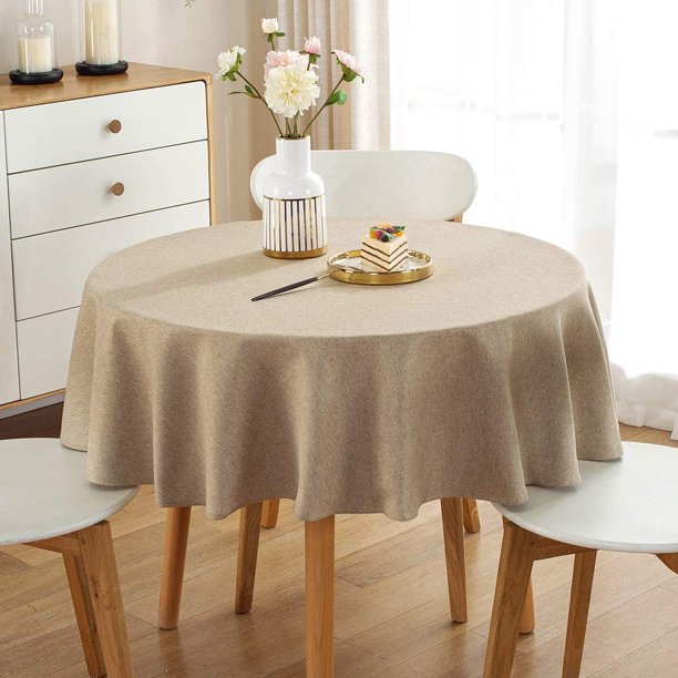 Pahajim Table Cloth Solid Color Cotton Line Tablecloth Round Cloths Wrinkle Free Cover Burlap Waterproof Tablecloths For Kitchen Dinning Party Decoration 55 Inch Com Pahajim Table Cloth Solid Color Cotton, What Size Tablecloth For A 55 Inch Round Table