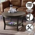 thumbnail image 2 of Convenience Concepts American Heritage Table Basse Ronde avec Tablette Inférieure, Fini Bois Gris, 2 of 6