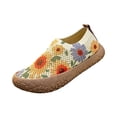 thumbnail image 2 of EKVAHL Womens Orthopedic Walking Sneakers, Breathable Slip On Print Arch Support Wide Width Athletic Loafers, Outdoor Daily Walking Shoes Yellow, 2 of 4
