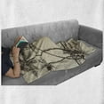thumbnail image 6 of Tropical Soft Flannel Fleece Blanket, Sketch Style Hammock Sandy Beach with Palm Trees Travel Classic Hand Drawn, Cozy Plush for Indoor and Outdoor Use, 50" x 70", Cream Dark Brown, by Ambesonne, 6 of 6